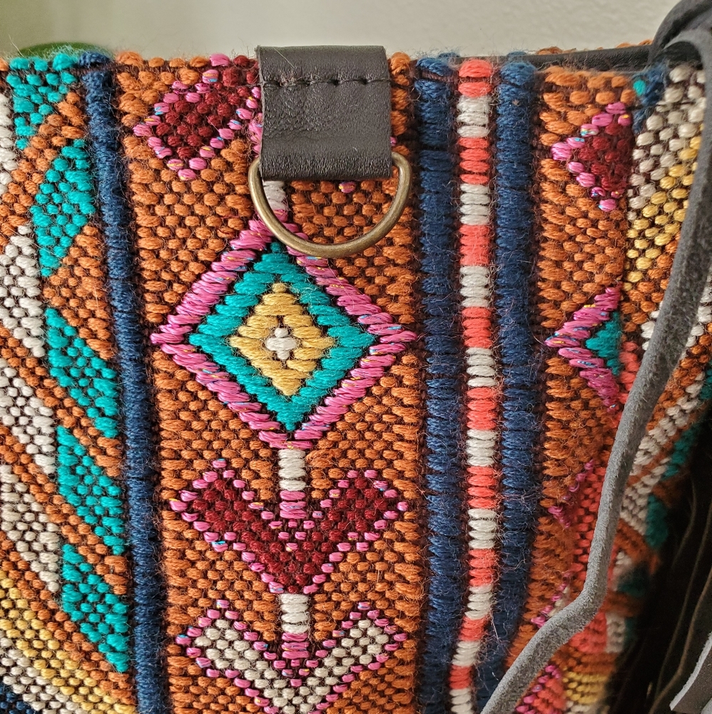 🚫SOLD🚫 HLV Cranberry black leather Boho bag - Picture 4 of 9